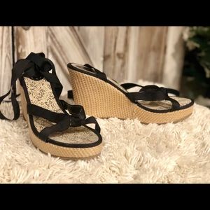 Arizona (JCP) Black Leg Wrap Wedges
